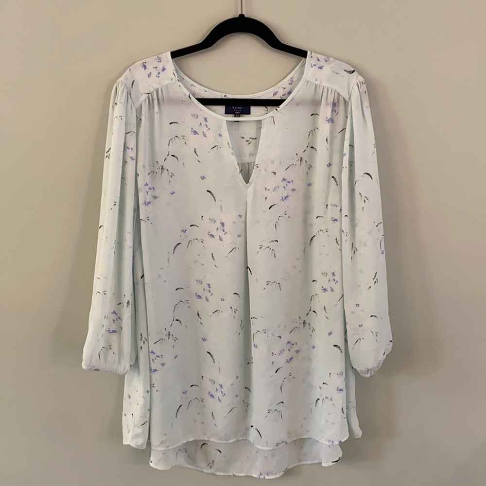 Beautiful Kaari Blue Plus Size Blouse